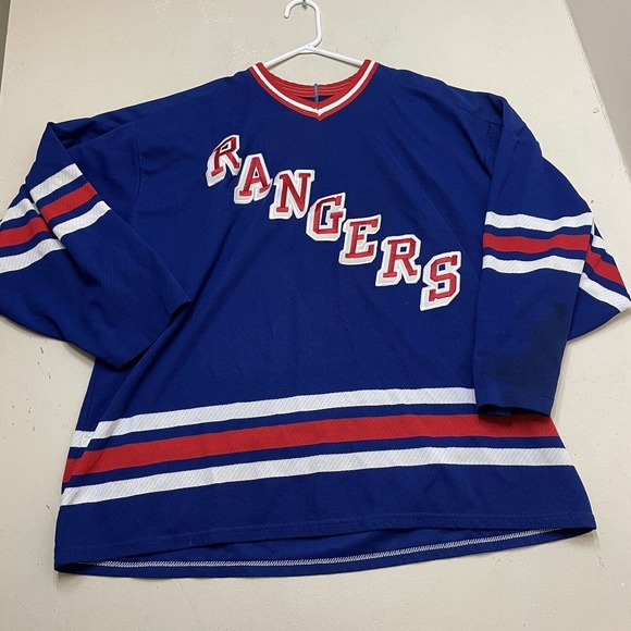 Vintage 90s CCM Air Knit NEW YORK RANGERS Mens NHL Team JERSEY XL - Picture 1 of 11